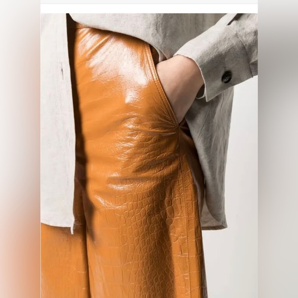 Remain Manua Tan Leather Embossed Knee Shorts - New, $621 Approx. MSRP - Picture 5 of 9